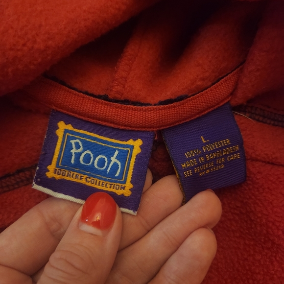 EUC Vintage Winnie The Pooh Red Hood Sweatshirt, Size L - Picture 5 of 6